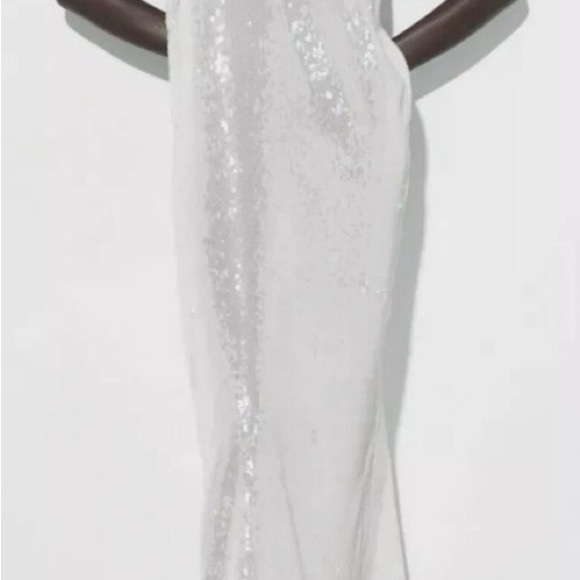 Zara Cream Sequin Maxi Dress - Picture 3 of 4